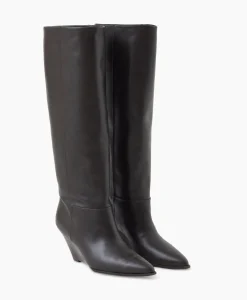 Closed Lange Laars Wedge Boot Donker Bruin