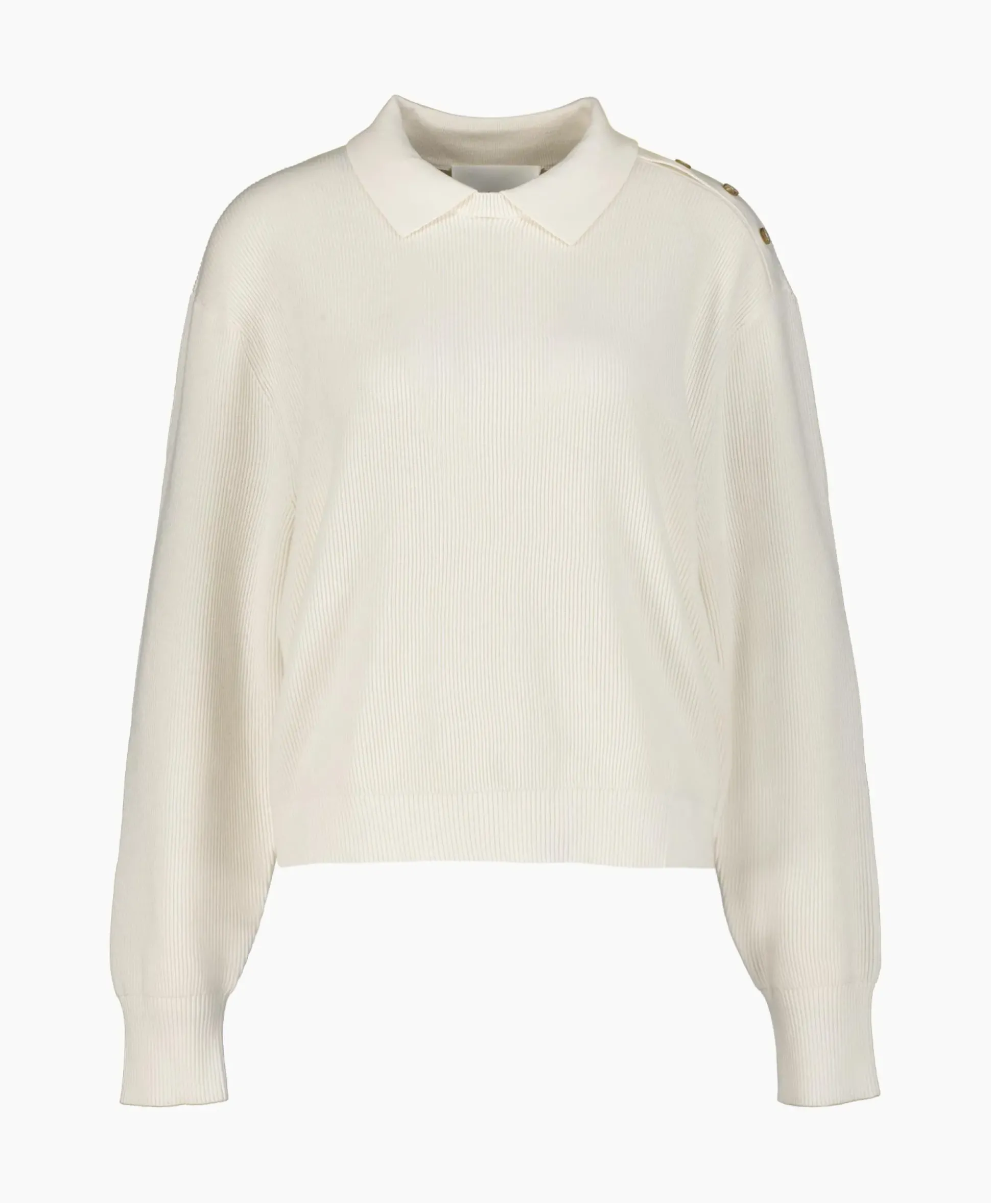 Closed Pullover Cropped Polo Off White