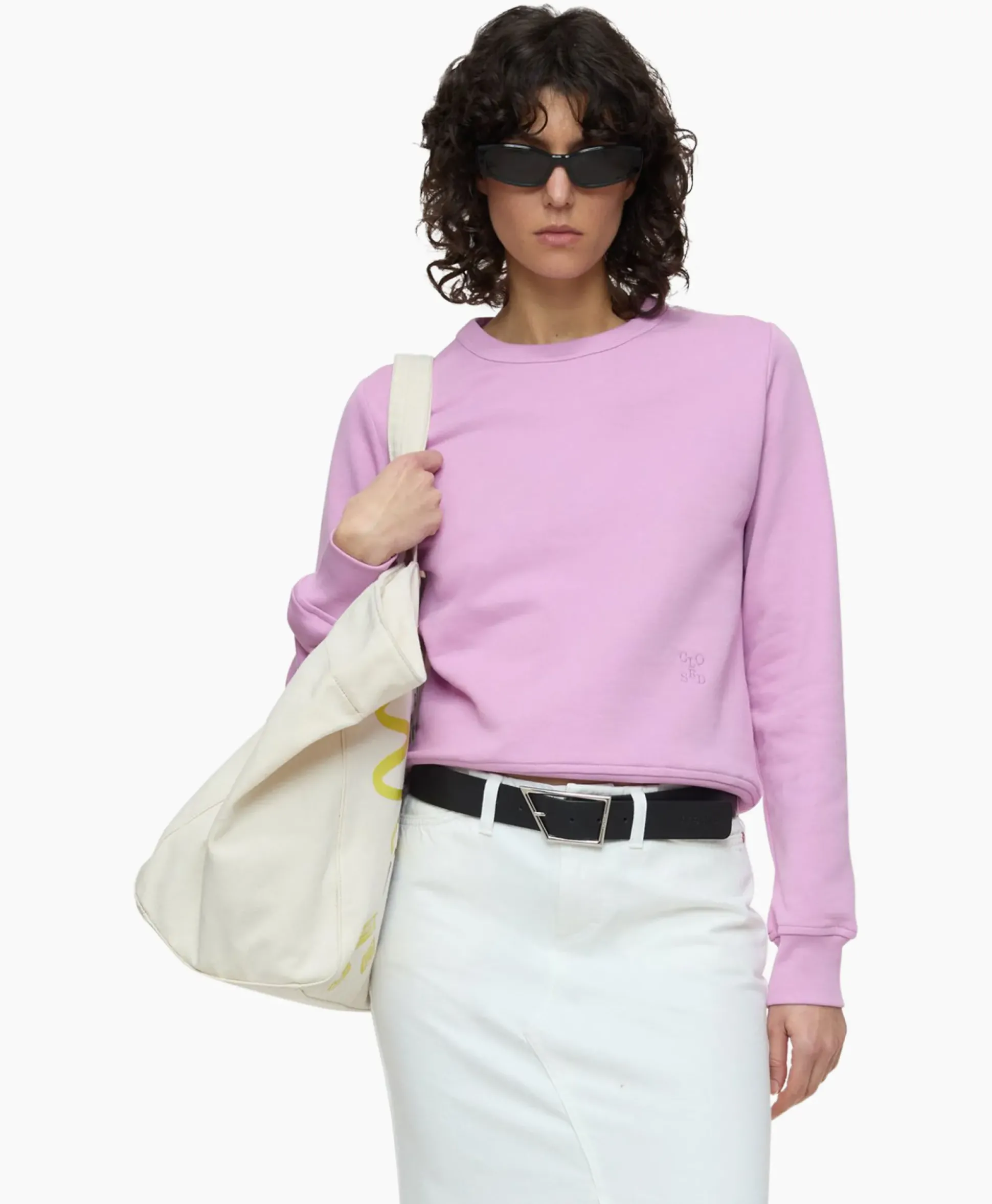 Closed Pullover Fitted Pink