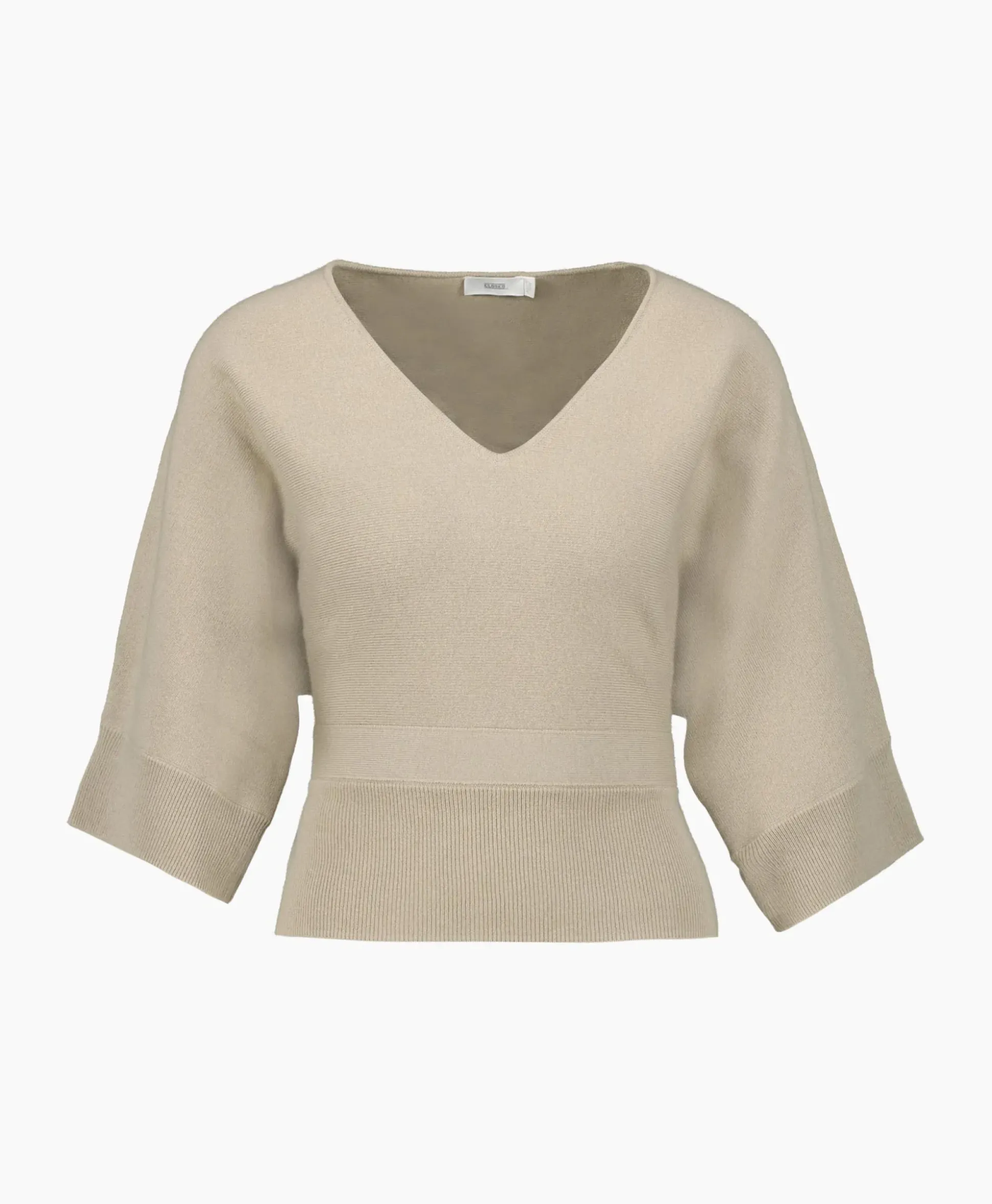 Closed Pullover Short Sleeve Wrap Grijs