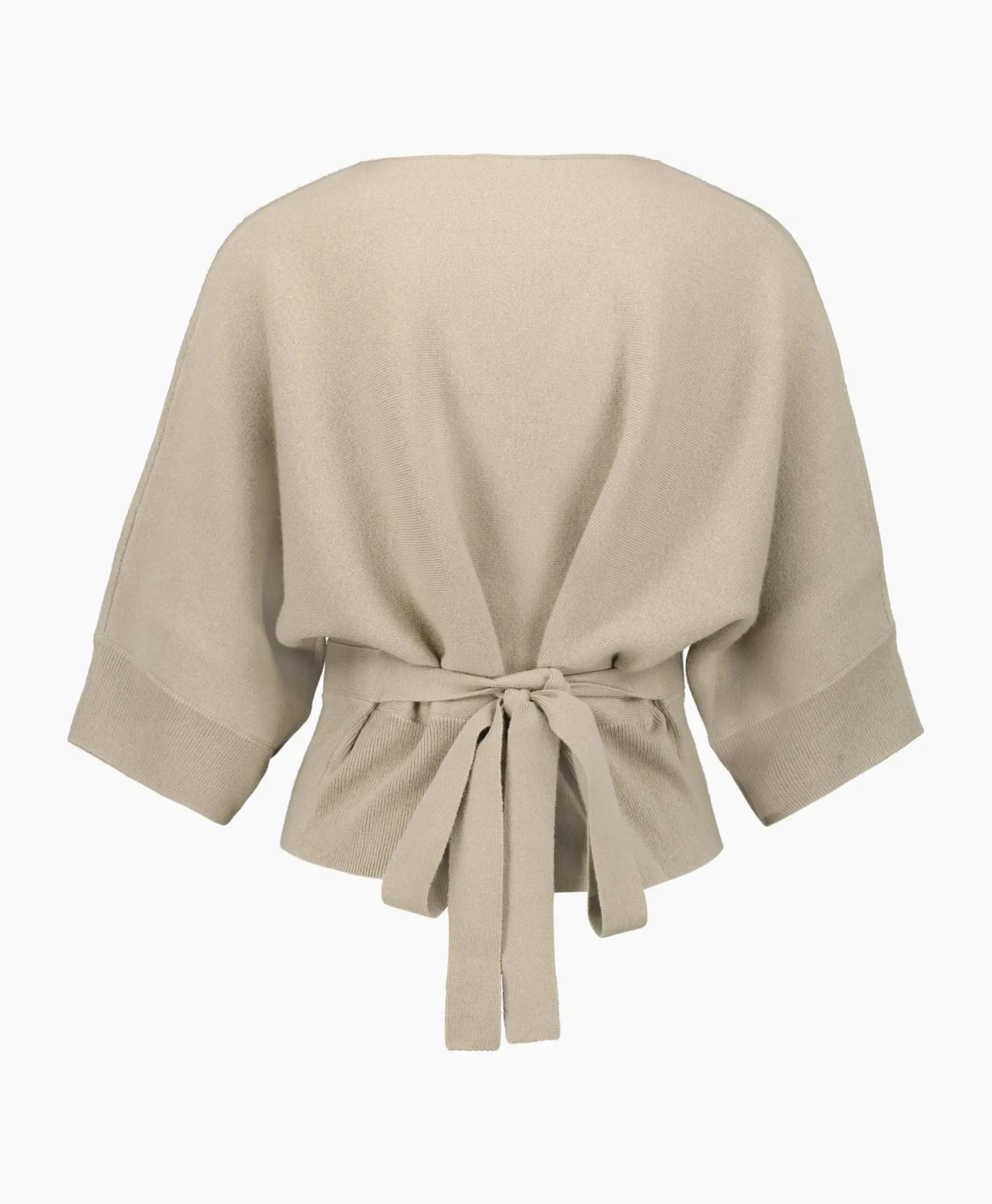 Closed Pullover Short Sleeve Wrap Grijs