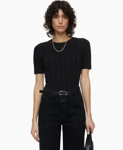 Closed Top Crew Neck Short Sleeve Zwart