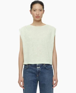 Closed Top Pleated Sleeveless Licht Groen