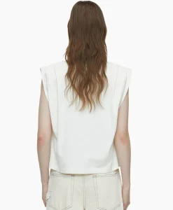 Closed Top Pleated Sleeveless Off White