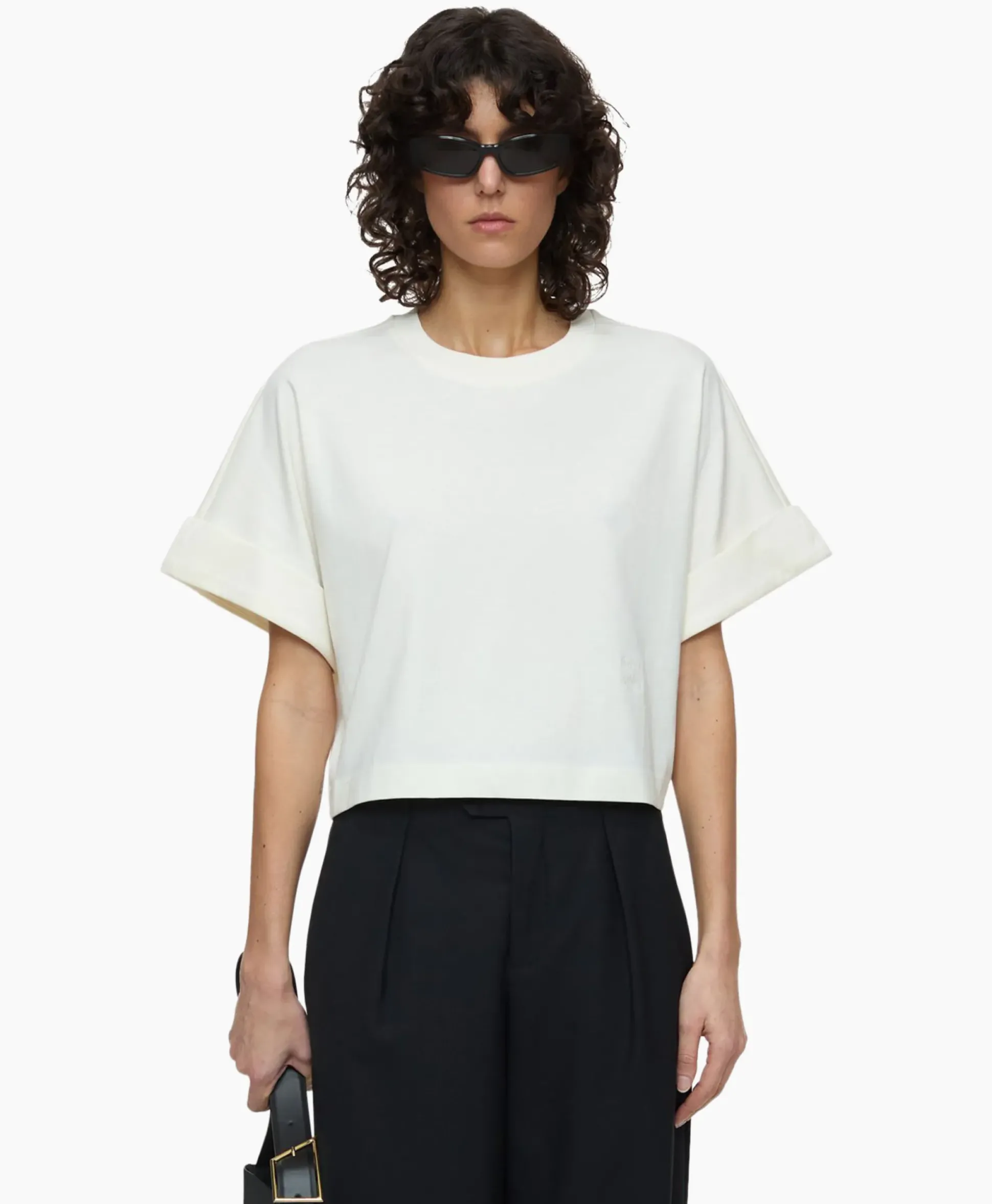 Closed T-Shirt Korte Mouw Turn Up Ecru