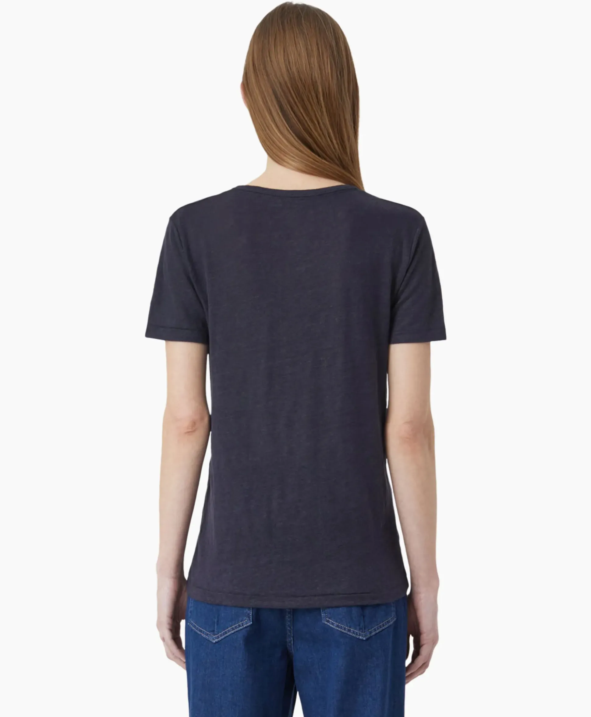 Closed T-Shirt Korte Mouw V-Neck Blauw