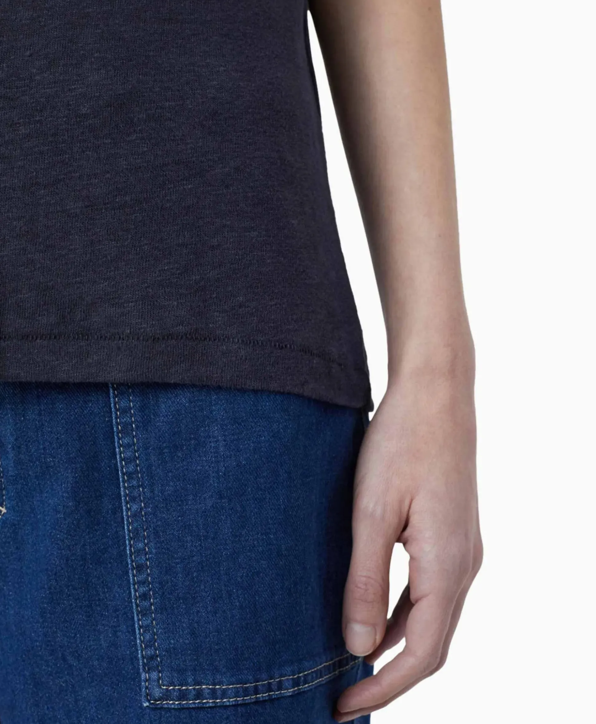 Closed T-Shirt Korte Mouw V-Neck Blauw