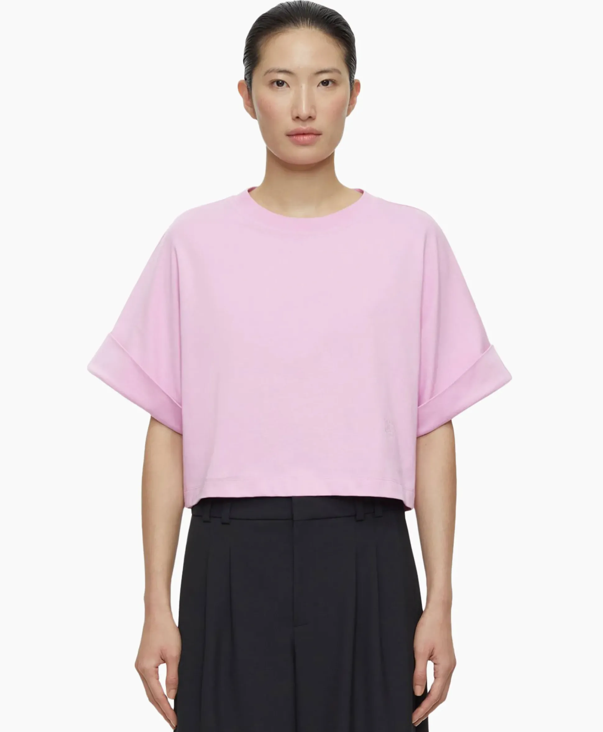 Closed T-Shirt Korte Mouw Turn Up Roze