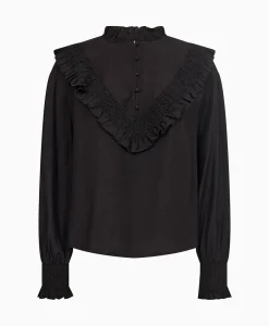 Co'Couture Blouse Angus Frill Zwart