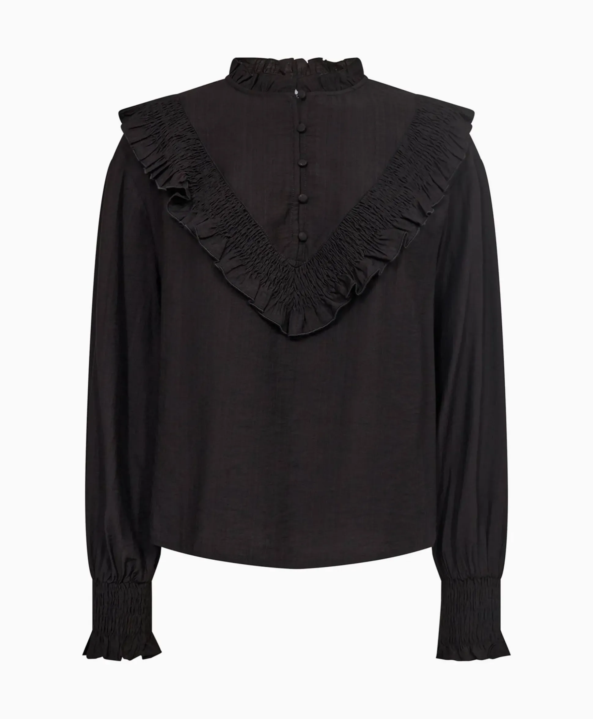 Co'Couture Blouse Angus Frill Zwart