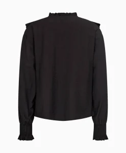 Co'Couture Blouse Angus Frill Zwart