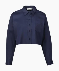 Co'Couture Blouse Cotton Crisp Crop Donker Blauw