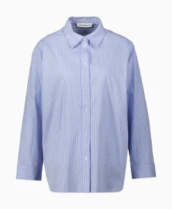 Co'Couture Blouse Double Cuff Stripe Licht Blauw