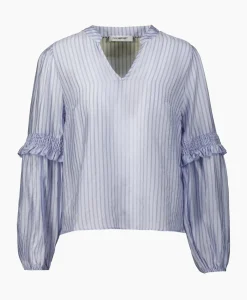 Co'Couture Blouse Sami Stripe Licht Blauw