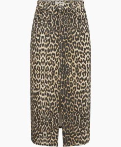 Co'Couture Midi Rok Leo Denim Slitbruin