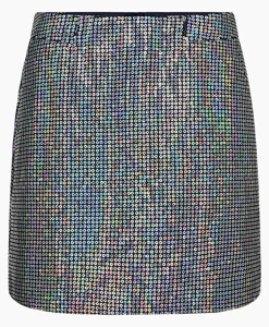 Co'Couture Minirok Sequincc Denim Mini Donker Blauw