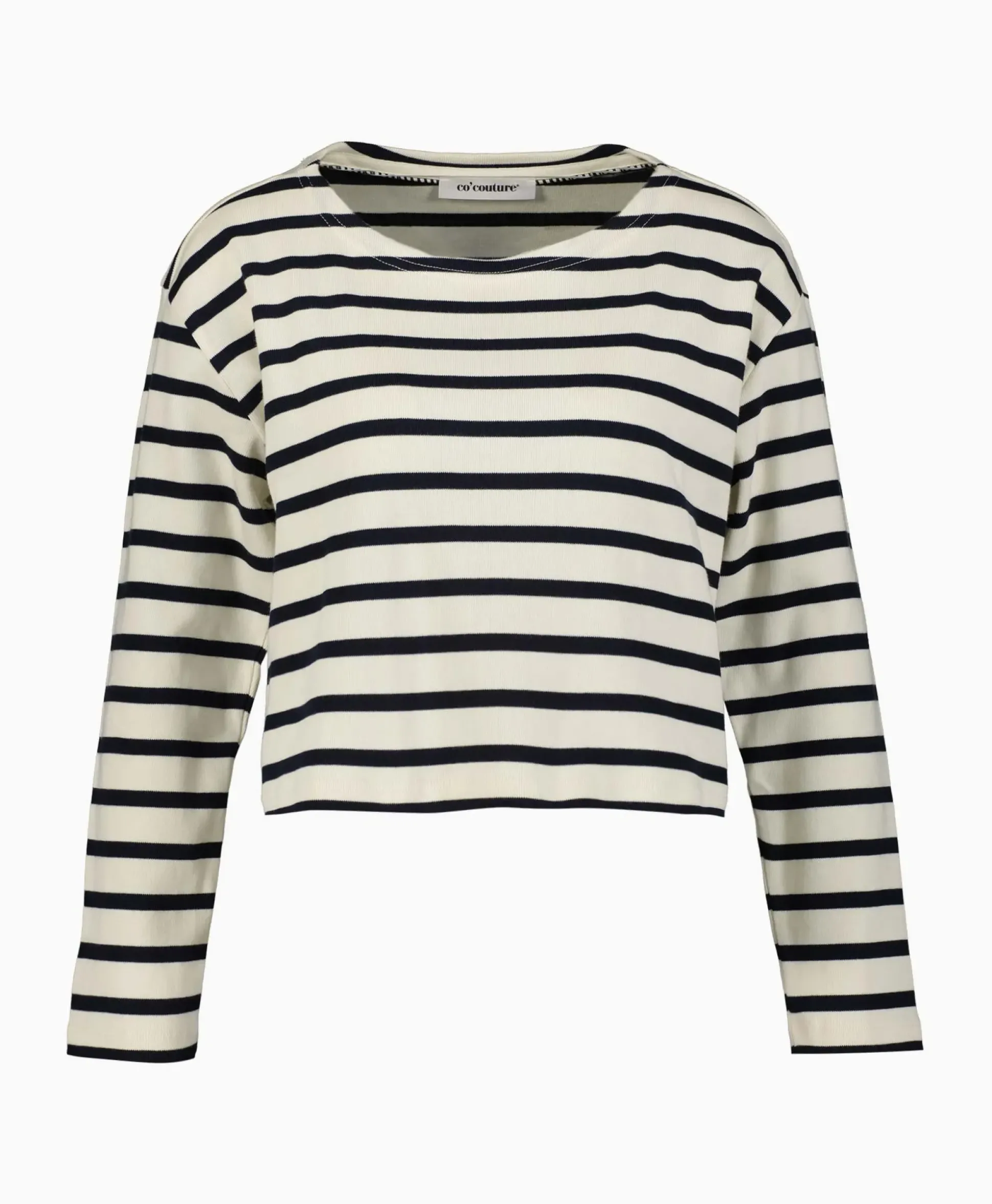 Co'Couture Pullover Classic Stripe Crop Off White