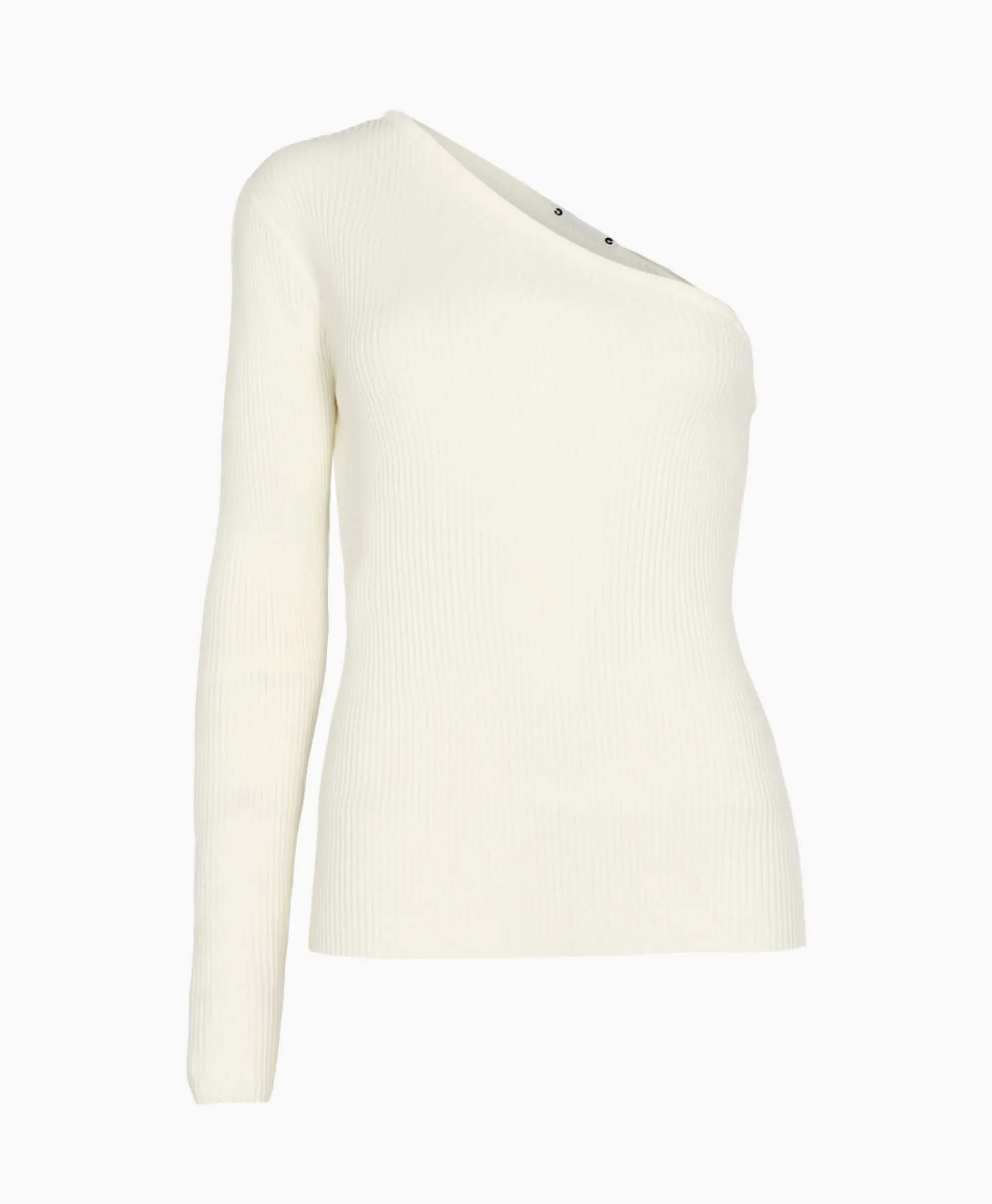Co'Couture Sweater Badu Asym Rib Knit Off White
