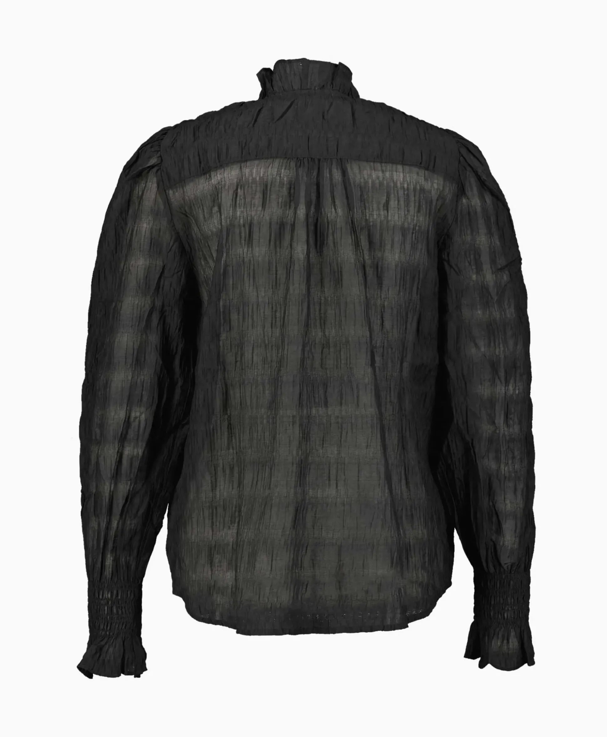 Co'Couture T-Shirt Korte Mouw Structurecc Line Frill Zwart