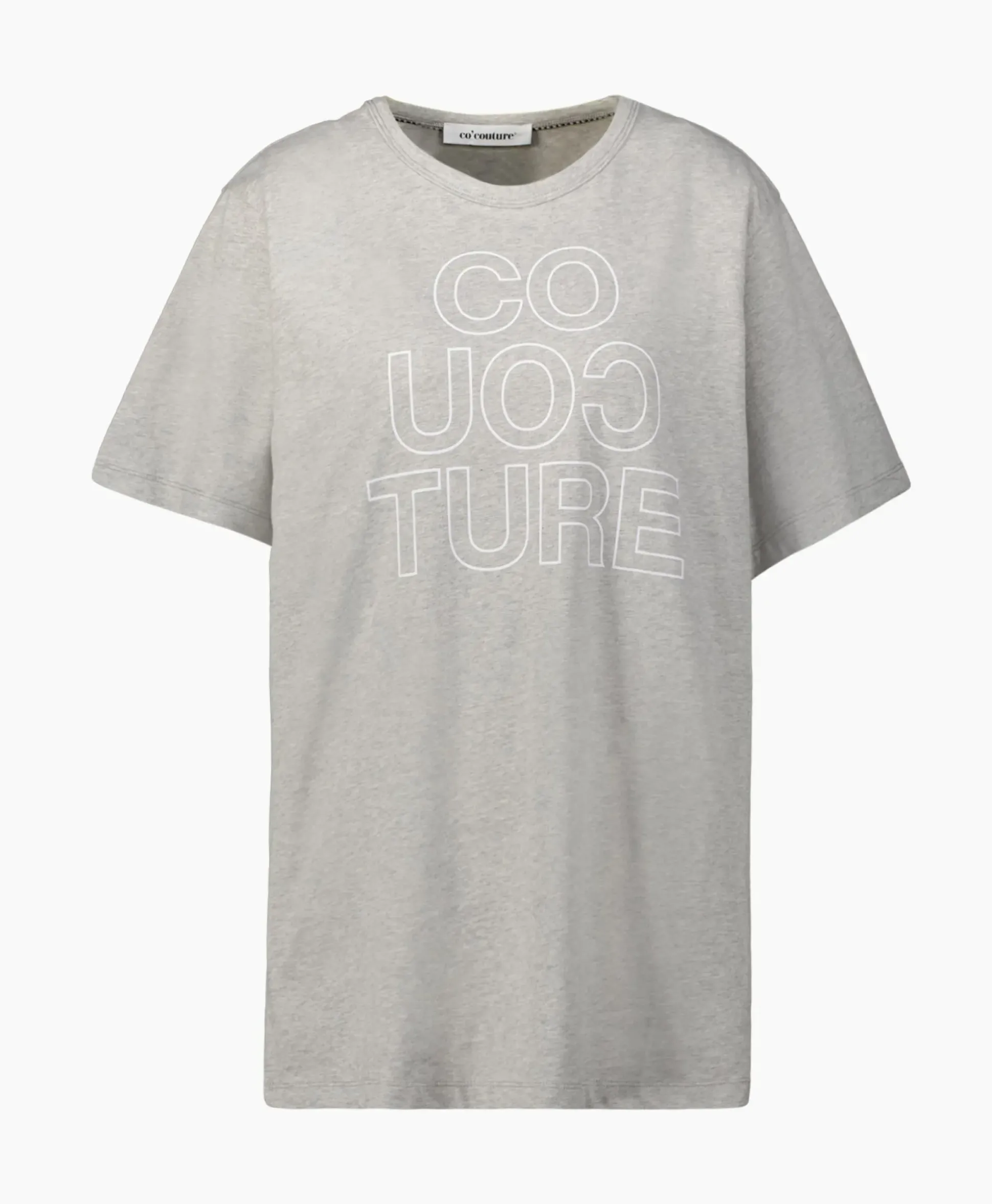 Co'Couture T-Shirt Korte Mouw Outline Oversize Grijs
