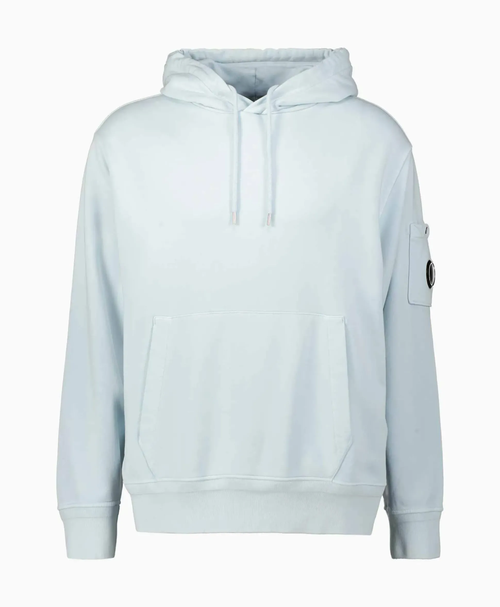 Cp Company Hoodie Cotton Diagonal Fleece Lens Licht Blauw