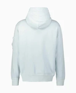 Cp Company Hoodie Cotton Diagonal Fleece Lens Licht Blauw