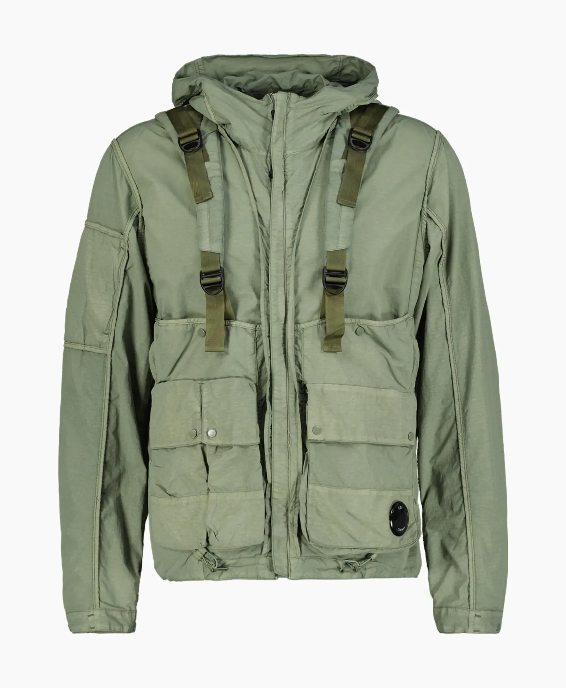 Cp Company Jack Flatt Nylon Reversible Hooded Groen