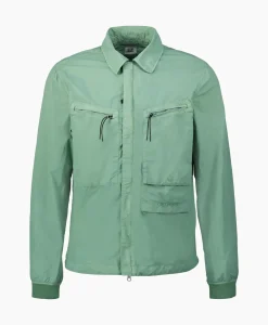 Cp Company Overshirt Flatt Nylon Licht Groen