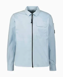 Cp Company Overshirt Gabardine Zipped Licht Blauw