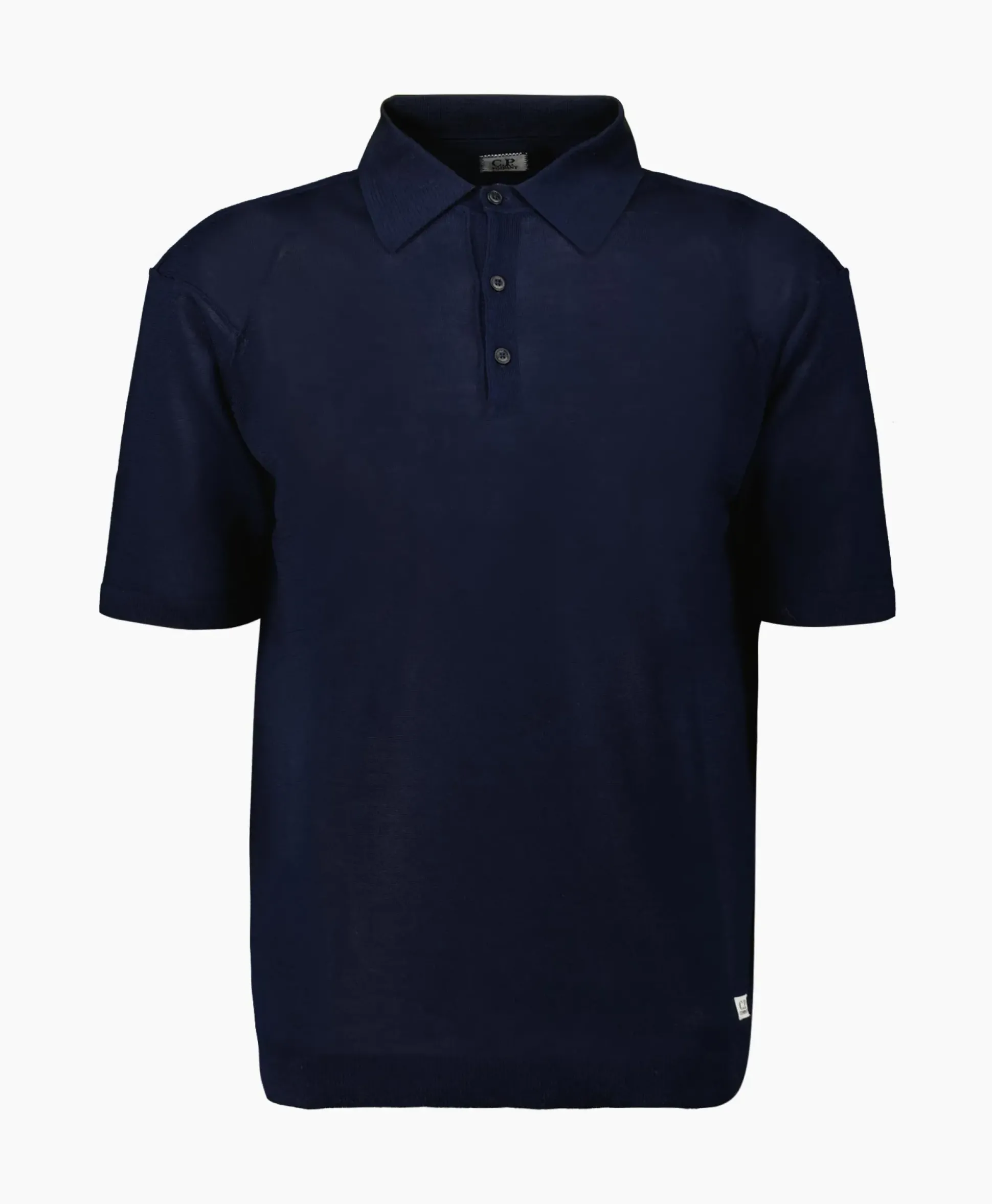 Cp Company Polo Filo Di Scozia Knitted Donker Blauw