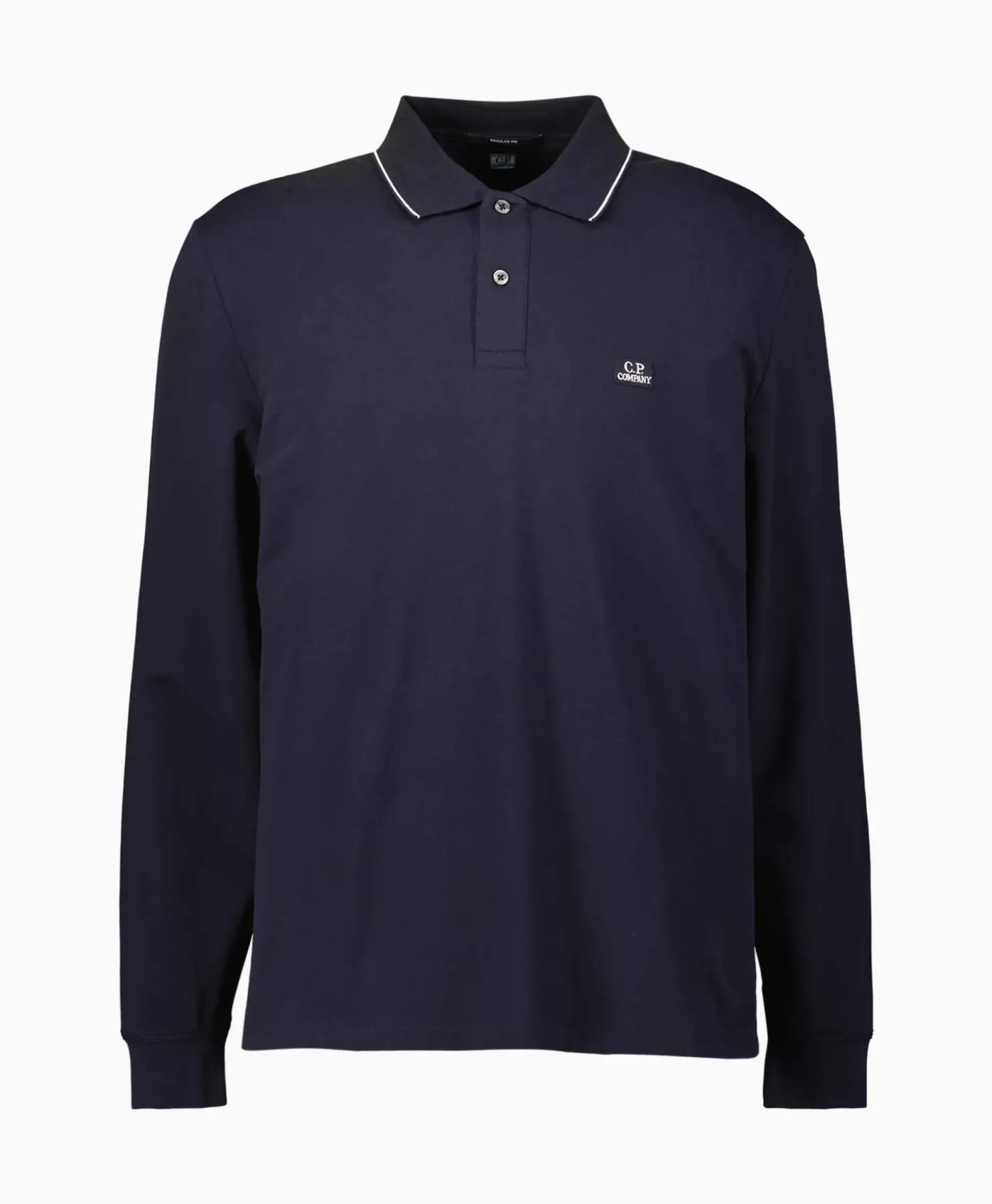 Cp Company Polo Stretch Piquet Regular Long Sleeve Donker Blauw