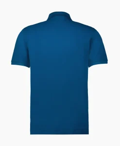 Cp Company Polo Stretch Piquet Striped Collar Blauw