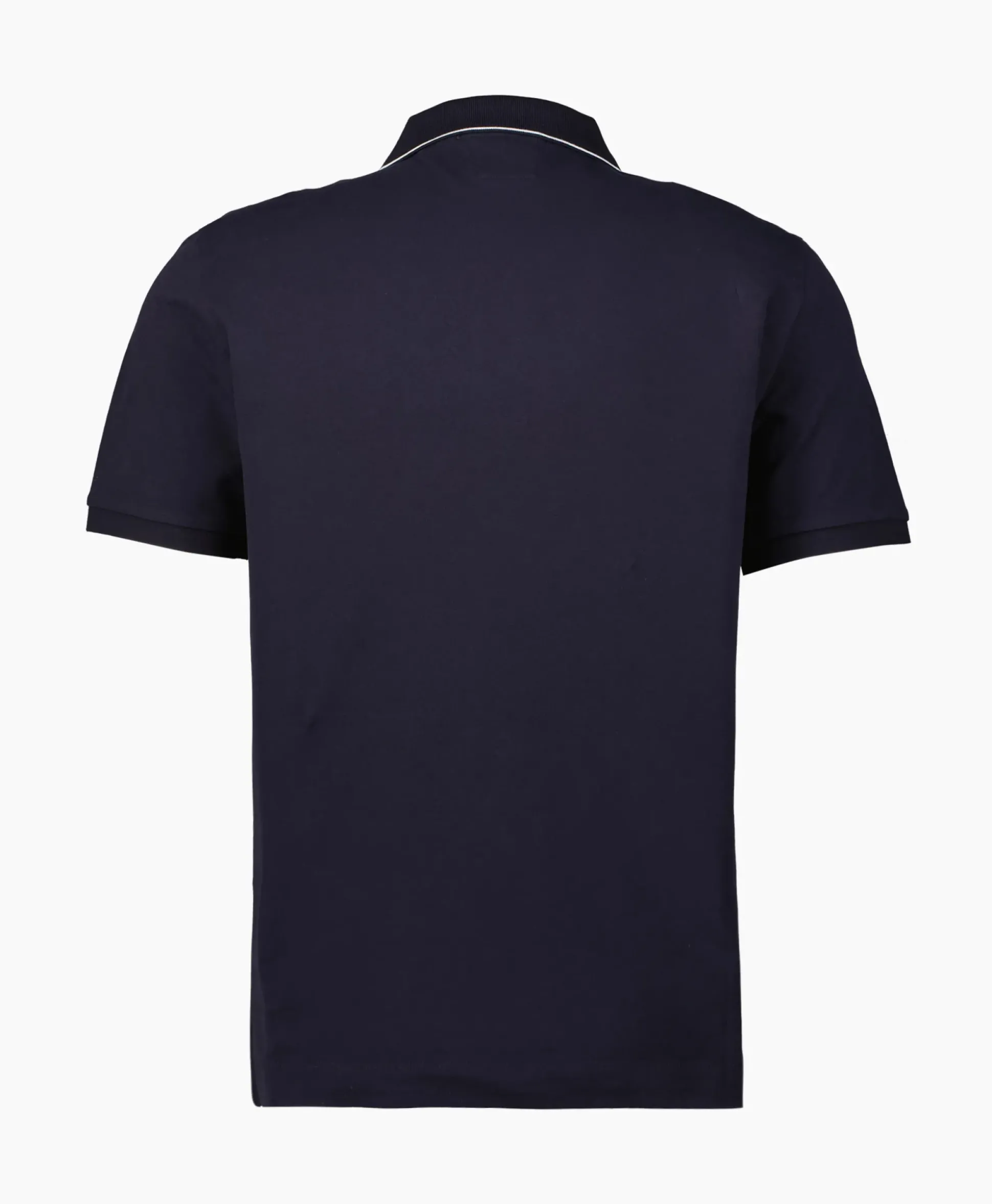 Cp Company Polo Stretch Piquet Striped Collar Donker Blauw