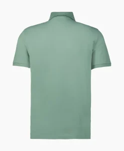 Cp Company Polo Stretch Piquet Striped Collar Licht Groen
