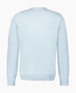 Cp Company Pullover Cotton Crepe Knit Licht Blauw