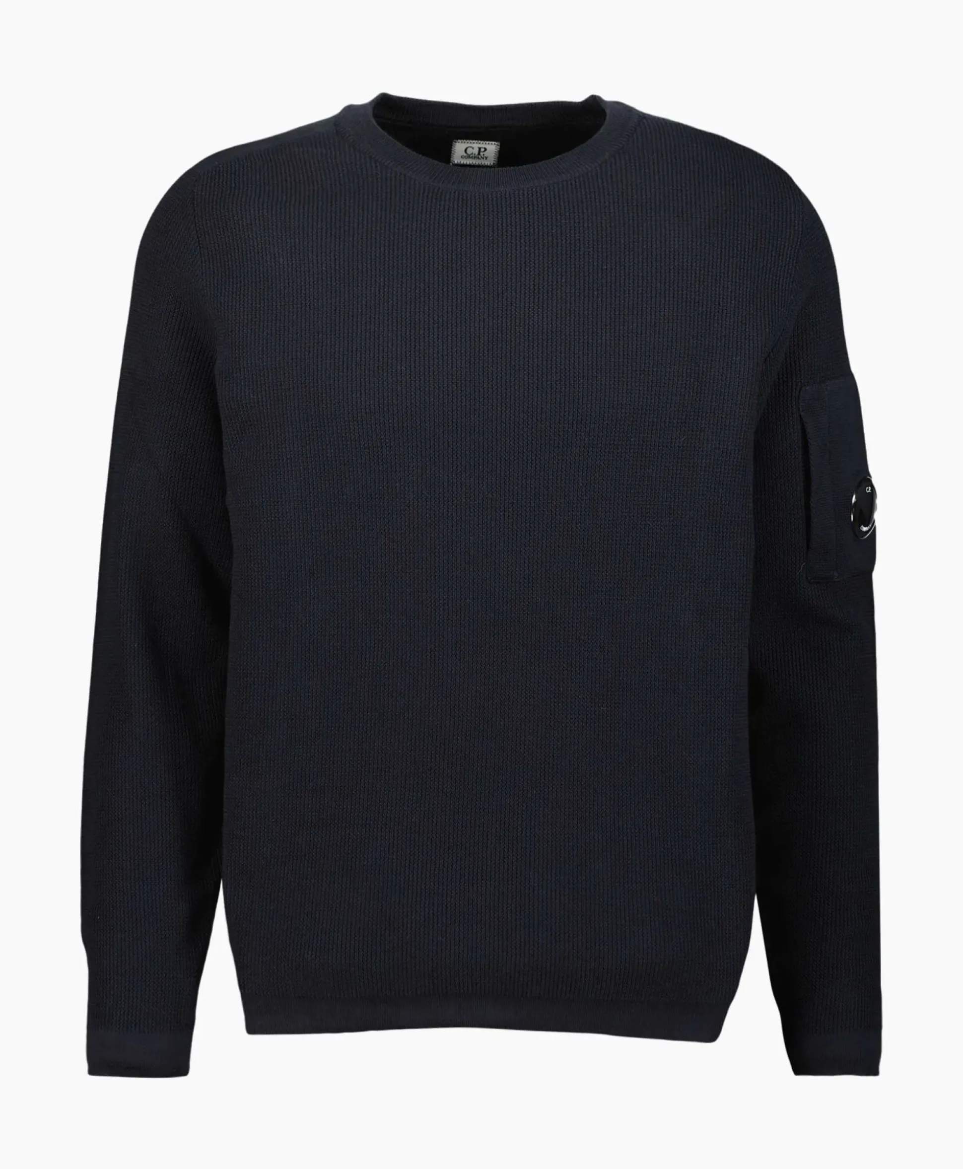 Cp Company Pullover Sea Island Lens Ribbed Knit Donker Blauw