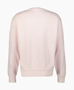 Cp Company Sweater Cotton Diagonal Fleece Lens Rose