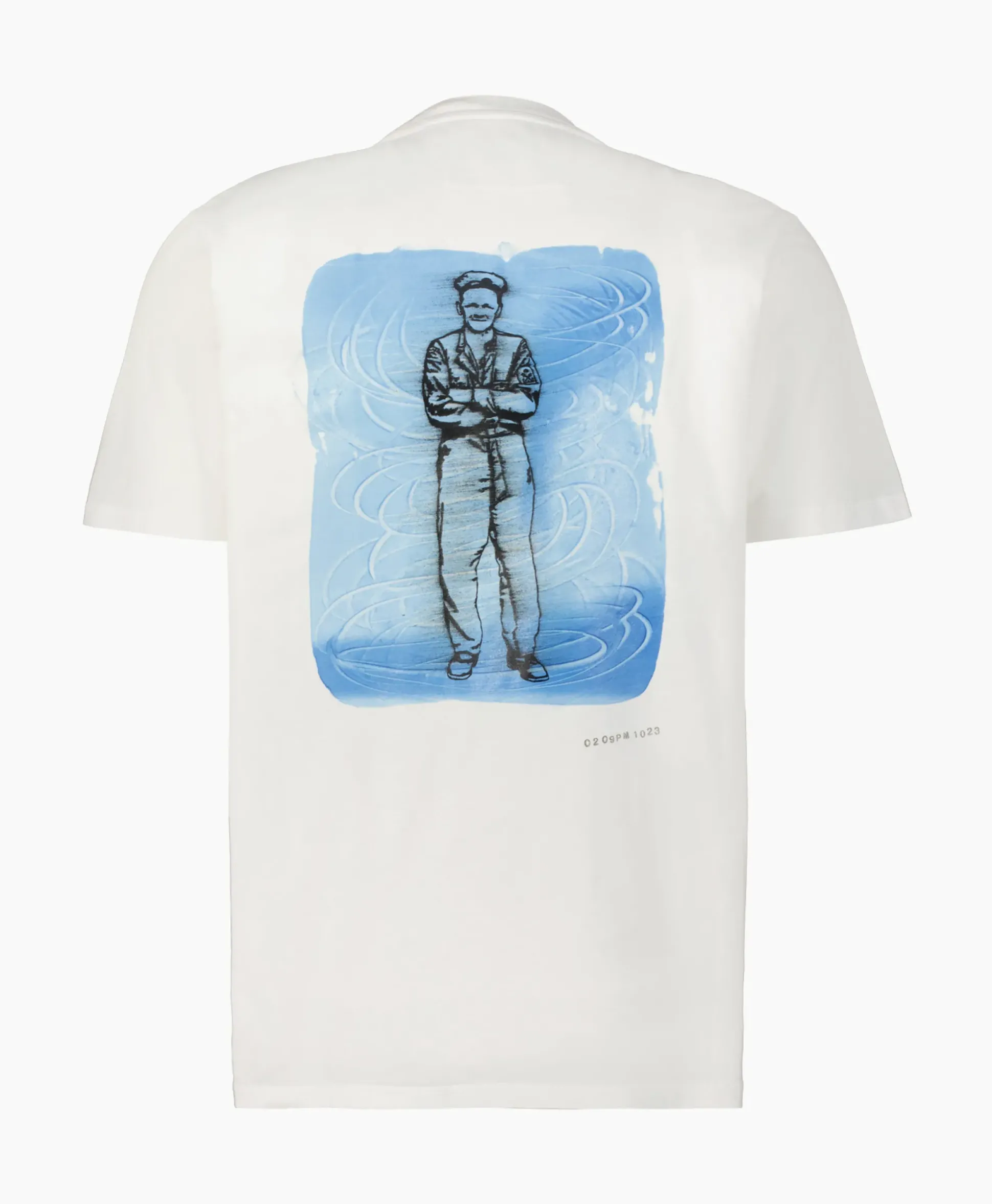 Cp Company T-Shirt Korte Mouw Jersey Artisanal British Sailor Wit