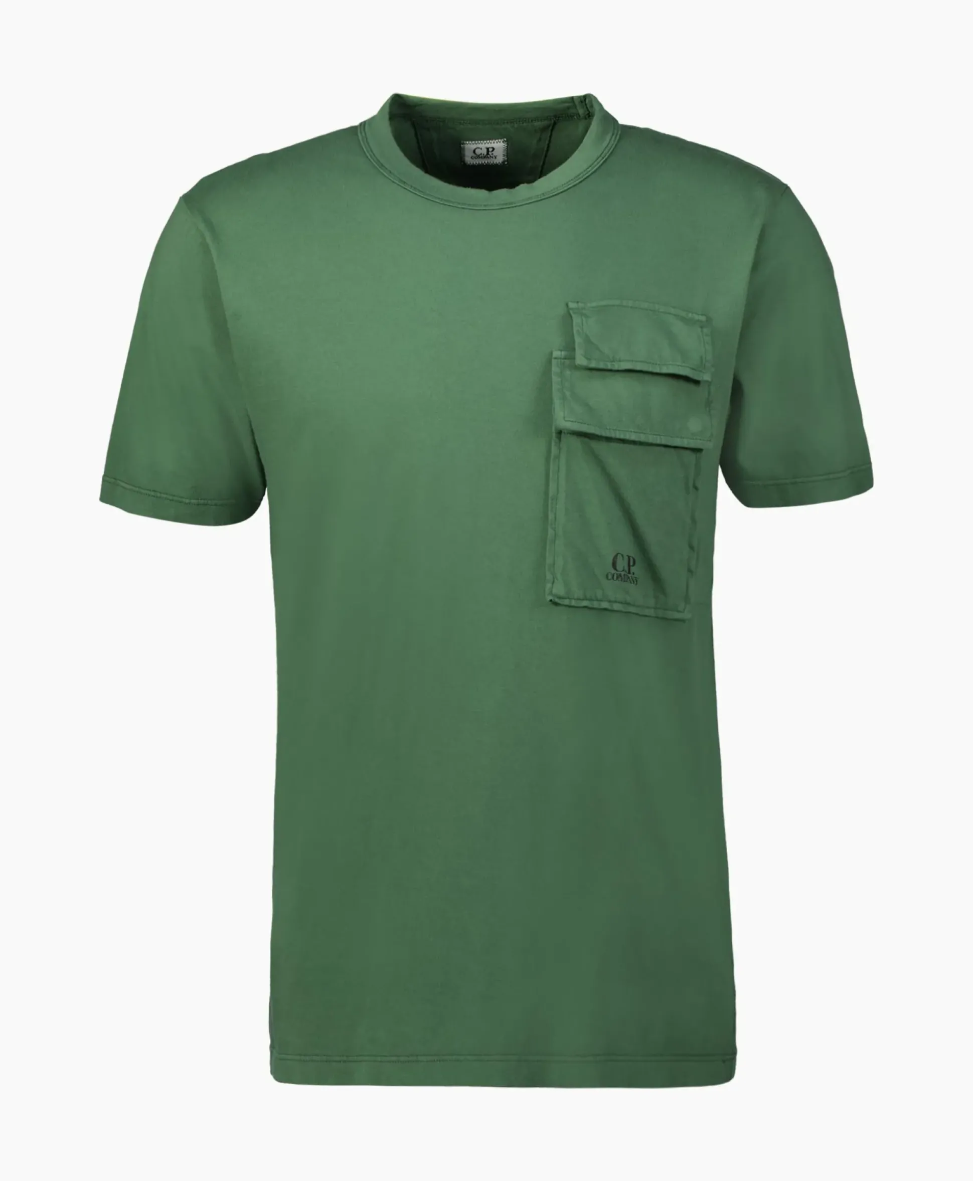 Cp Company T-Shirt Korte Mouw Jersey Flap Pocket Groen