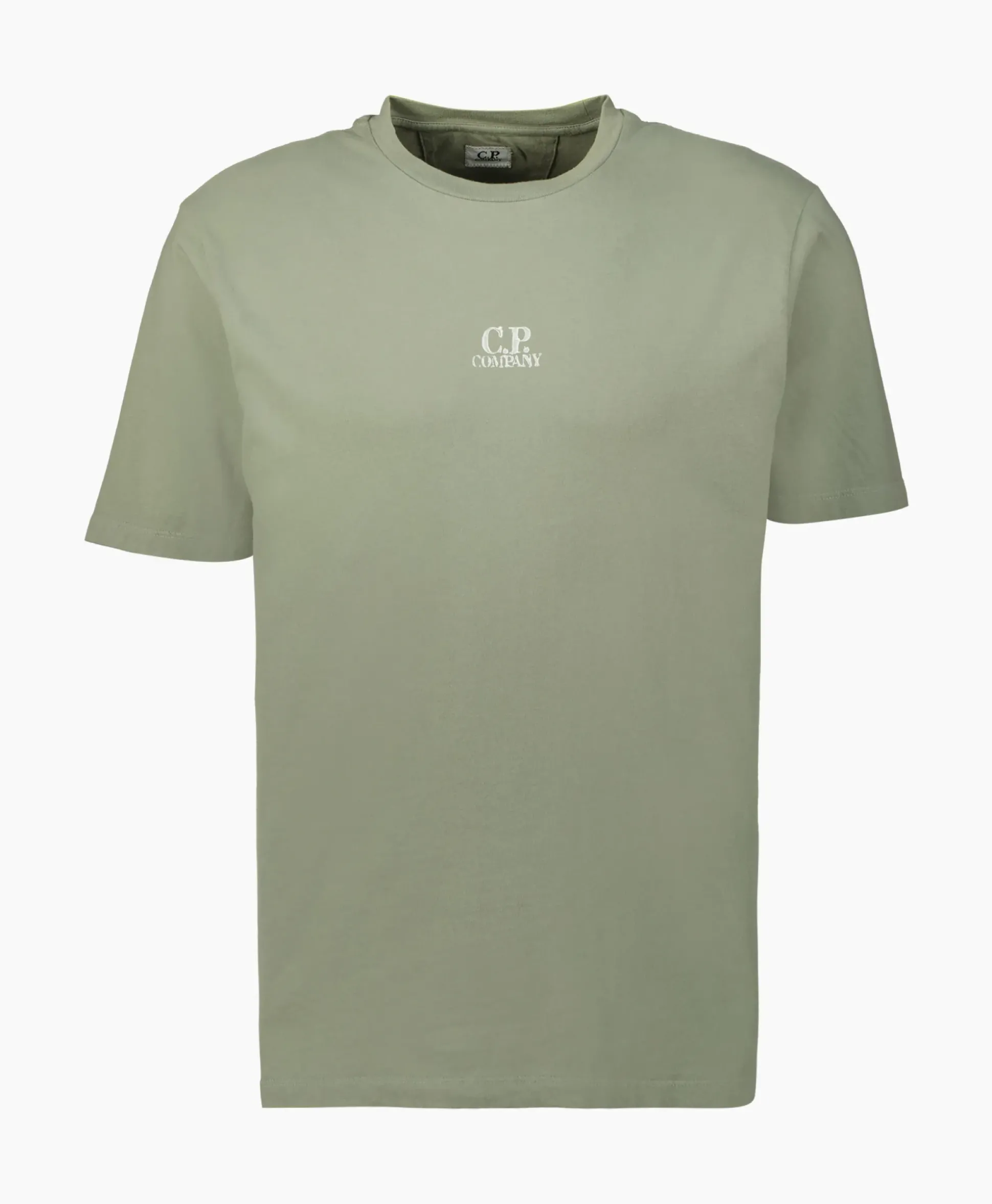 Cp Company T-Shirt Korte Mouw Jersey Artisinal Three Cards Groen