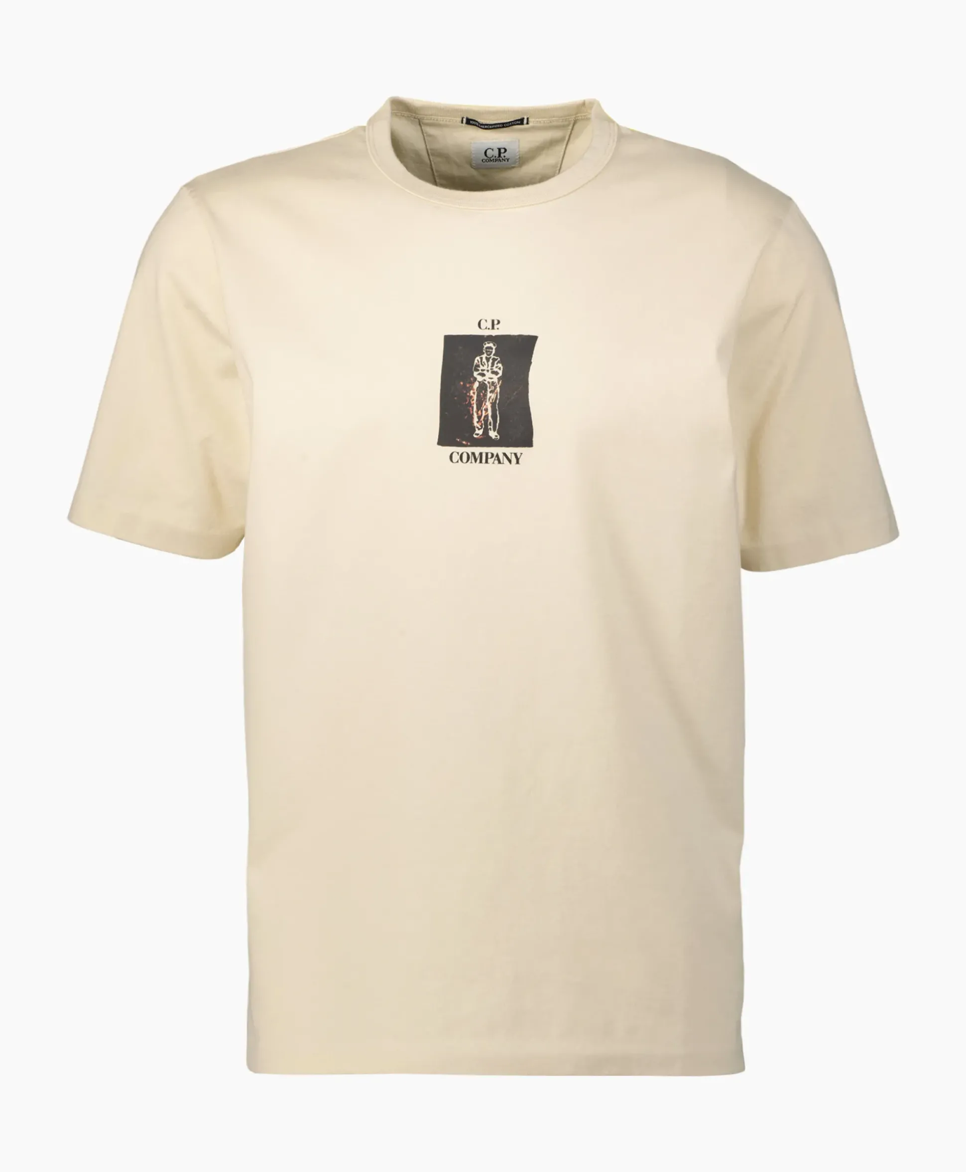 Cp Company T-Shirt Mercerized Jersey Graphic Ecru