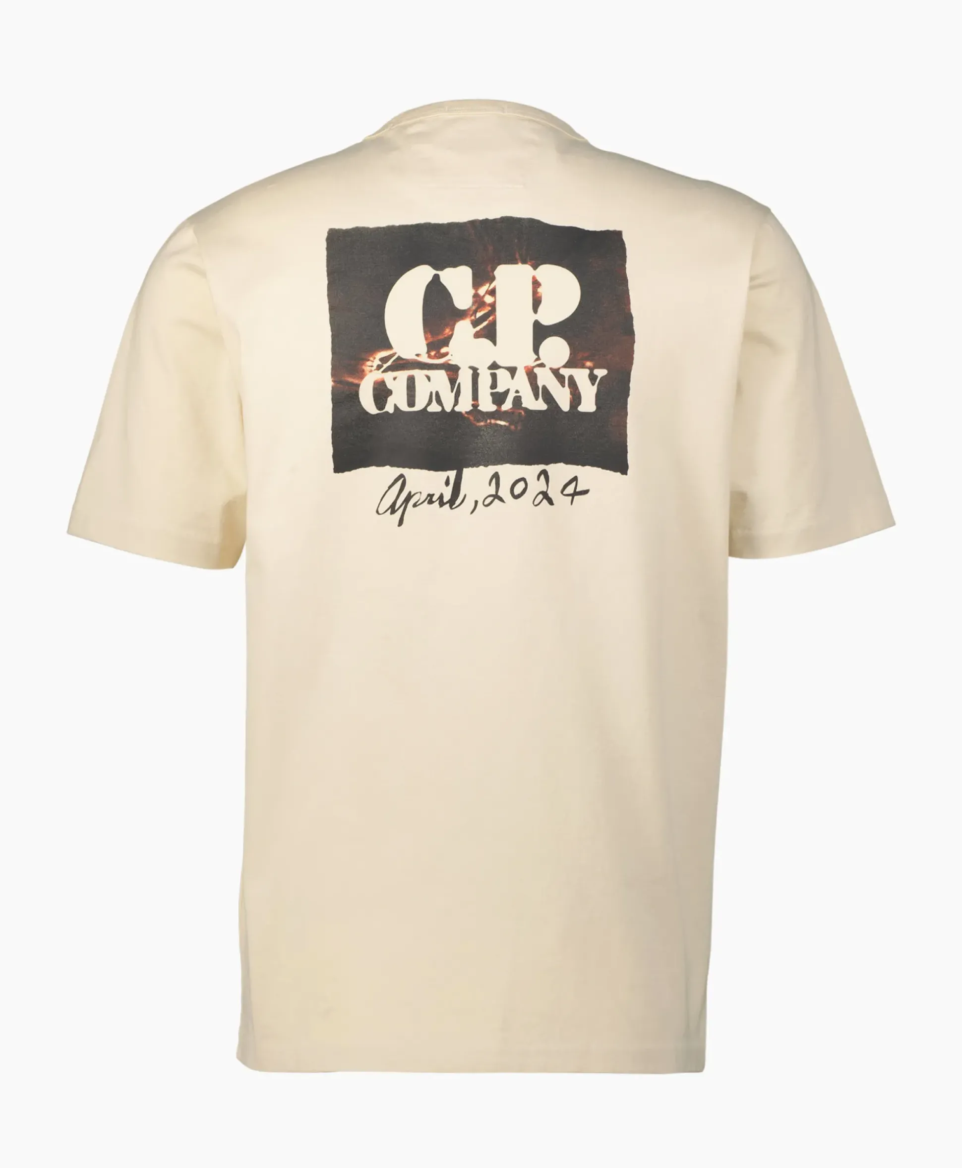Cp Company T-Shirt Mercerized Jersey Graphic Ecru