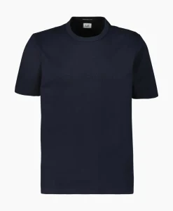 Cp Company T-Shirt Mercerized Jersey Twisted Logo Donker Blauw