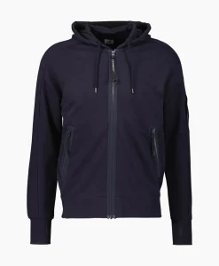 Cp Company Vest Diagonal Raised Fleece Zipped Donker Blauw