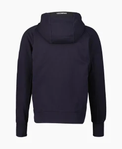 Cp Company Vest Diagonal Raised Fleece Zipped Donker Blauw