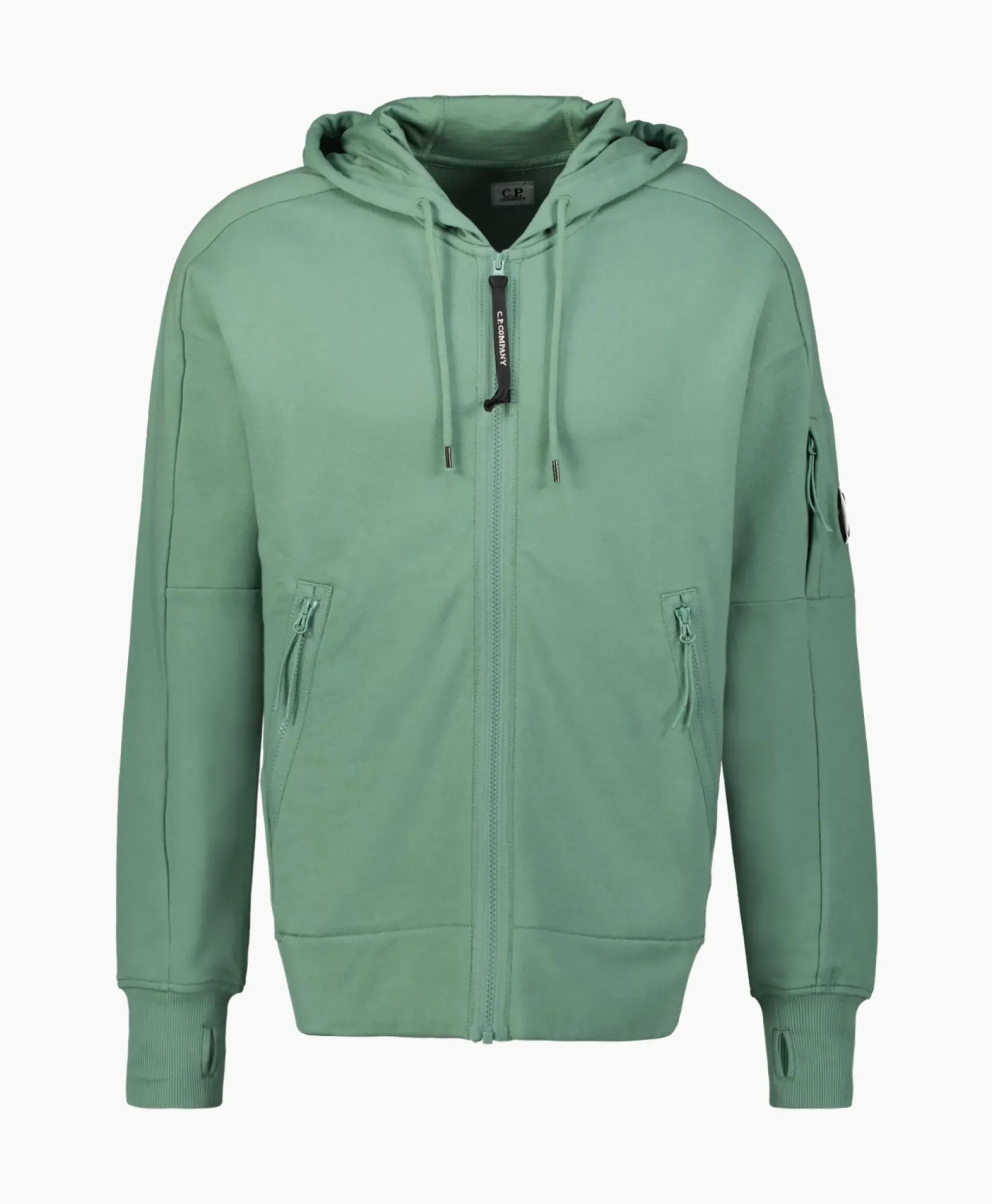 Cp Company Vest Diagonal Raised Fleece Zipped Groen