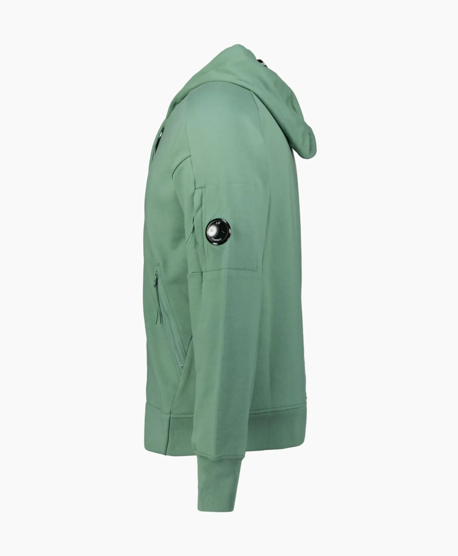 Cp Company Vest Diagonal Raised Fleece Zipped Groen