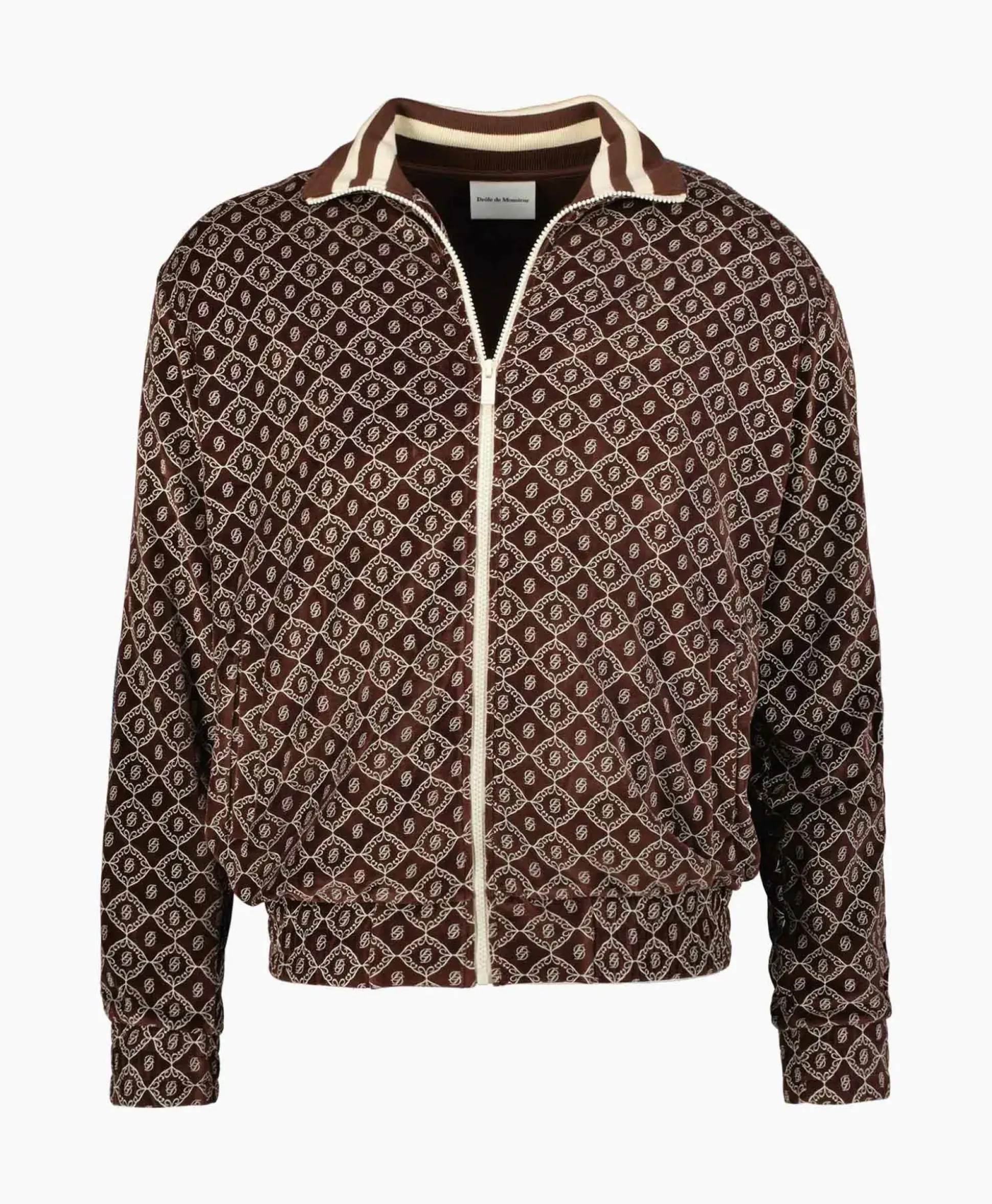 Drole De Monsieur Jack La Veste Survet' Velours Monogramme Bruin