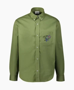 Drole De Monsieur Overhemd La Chemise Slogan Esquisse Khaki