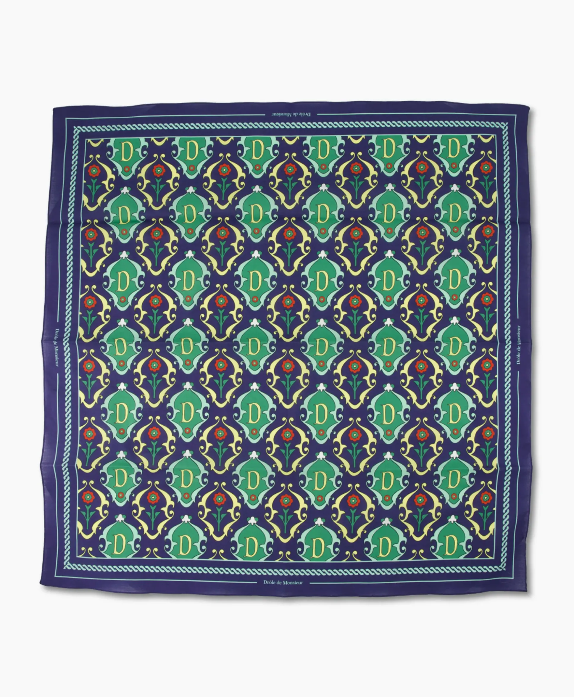 Drole De Monsieur Sjaal La Foulard Ornements Donker Blauw